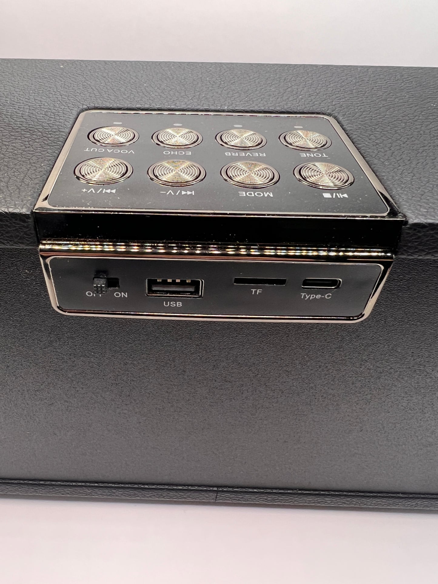 Cordless Bluetooth karaoke machine with 2 microphones and multiple vocal modes - USB-C cable included